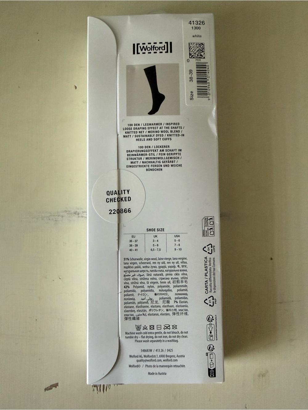 Wolford merino wool ribbed socks • NWT • Women’s 7-8 - Picture 5 of 5